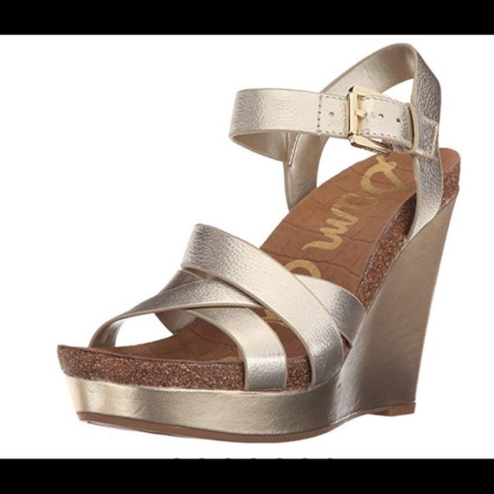 NWOT Sam Edelman Metallic Wedges
